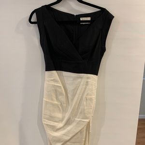Black and white fitted dress